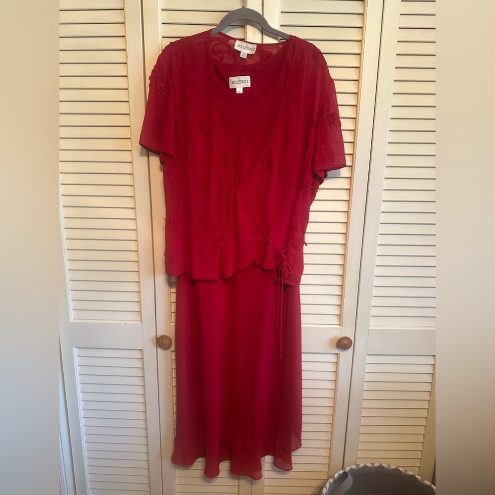 Studio I Vibrant Red Dress Ensemble